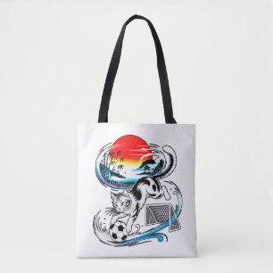 Stylische japanische Fußballkatze für Shopping-Kun Tasche