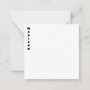 Stylische Kalligrafie Name Schwarz & Weiß Mitteilungskarte