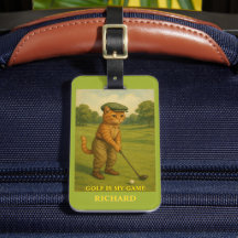 Stylische Katze spielt Golf Personalisiert 
