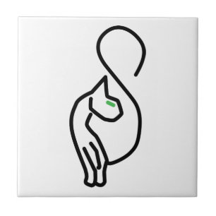 Stylische Kitty Cat Kontur Fliese