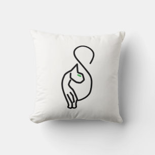 Stylische Kitty Cat Kontur Kissen