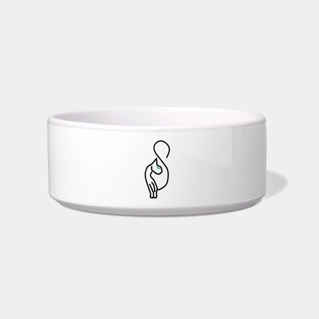 Stylische Kitty Cat Kontur Napf (Vorderseite)