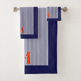 Stylische Küste mit senkrechten Streifen Badhandtuch Set