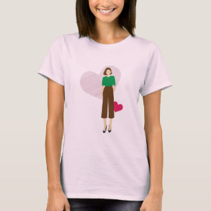 Stylische Lady & Heart T - Shirt - Moderne feminin