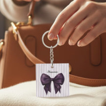 Stylische Lavendelstreifen Lila Schleife