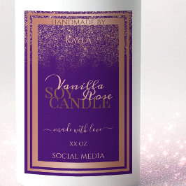 Stylische Lila Produktverpackungsmarken Rose Gold Lebensmitteletikett