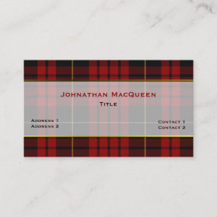 Stylische MacQueen Clan Karierte Custom Business C Visitenkarte