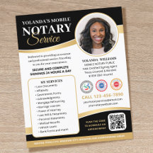 Stylische Mobile Notary Public QR Code Black Gold