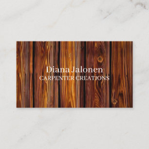 Stylische moderne Holztischlerei Bauunternehmen Visitenkarte