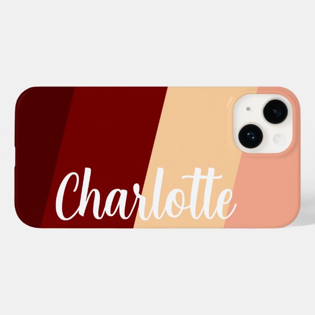Stylische, moderne minimale Rot-Farbe Case-Mate iPhone 14 Hülle (Rückseite (Horizontal))