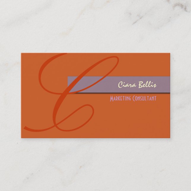 Stylische Monogram Business Card Visitenkarte (Vorderseite)