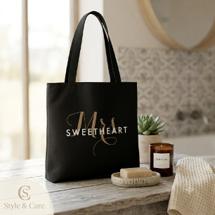 Stylische Mrs. & Name Text All-Over-Print-Tasche Tasche