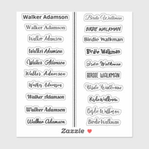 Stylische Namensaufkleber Aufkleber