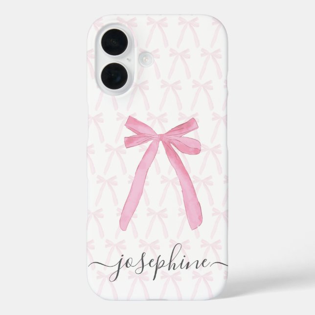 Stylische niedliche rosa Ästhetik Ribbonbows nach  iPhone 16 Hülle (Rückseite)