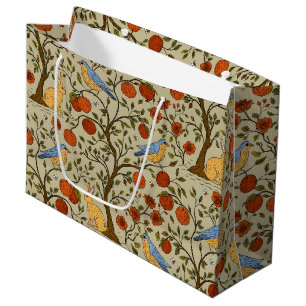 Stylische orange Äpfel auf braunen Bäumen Design Große Geschenktüte