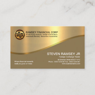Stylische Retro Gold Cover Gold Wave Investition Visitenkarte