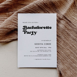 Stylische Retro-Junggesellinnen-Abschiedsparty in Einladung