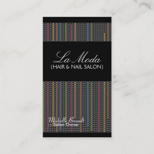 Stylische Retro Salon Business Card Visitenkarte (Vorderseite)