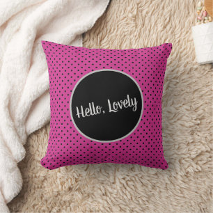 Stylische Rose Violet und Schwarze Punkte Custom G Kissen