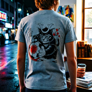 Stylische Samurai-Katze Japan Fußball für Fußballf Tri-Blend Shirt