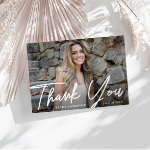 stylische Schriftart Danke Abschluss Postkarte