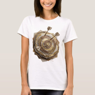 Stylische silberne GOLDENE PFEILE UND ZIELSCHEIBE T-Shirt