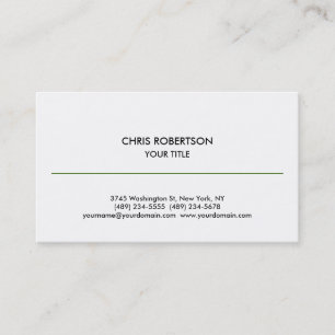 Stylische Simple Green Line White Business Card Visitenkarte
