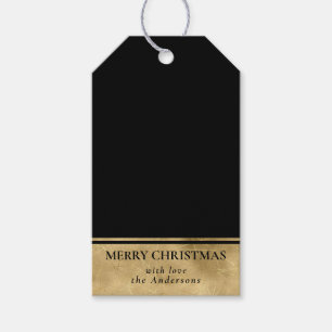 Stylische Simple Imitats Gold und Black Christmas Geschenkanhänger