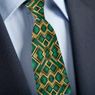 Stylische Smaragd- und Goldkrawatte Krawatte