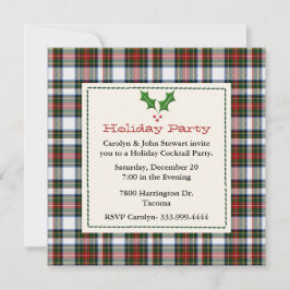 Stylische Stewart Dress Tartan Custom Holiday Part Einladung