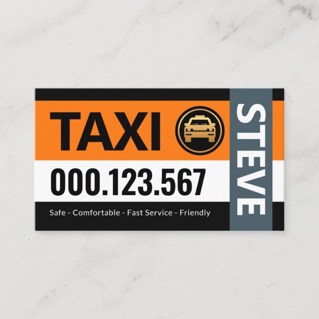 Stylische Stripe Layers Taxi Auto Visitenkarte (Vorderseite)
