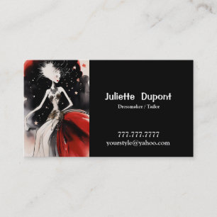 Stylische Tailor Dressmaker Black Business Card Visitenkarte