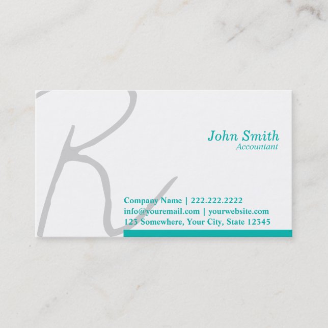 Stylische Typografy Accountant-Visitenkarte Visitenkarte (Vorderseite)
