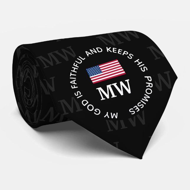 Stylische USA AMERICAN Monogram Neck Tie Krawatte (Gerollt)