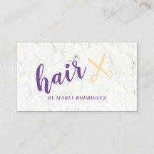 Stylische Visitenkarten für Friseure mit weißem Ma