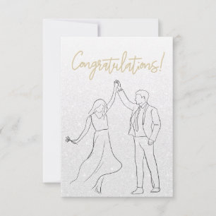 Stylische White Congratulation Wedding Card