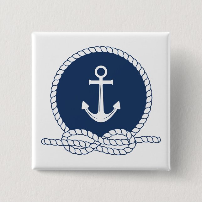 Stylischer Anker und Seil Button (Vorderseite)