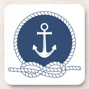 Stylischer Anker und Seil Getränkeuntersetzer