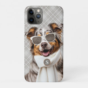 Stylischer Australian Shepherd Hund und Karomuster Case-Mate iPhone Hülle