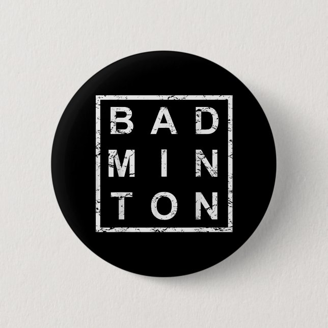 Stylischer Badminton  Button (Vorderseite)