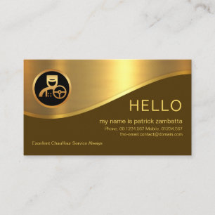 Stylischer braune Schicht Gold Wave Chauffeur Visitenkarte