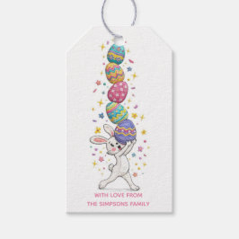 Stylischer Bunter lustiger Hase Frohe Ostern Geschenkanhänger