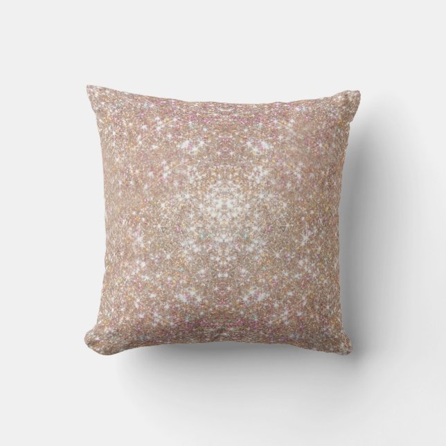 Stylischer Champagne Girly Glitzer Kissen (Vorderseite)