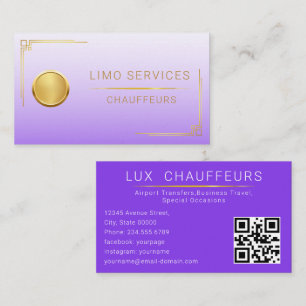 Stylischer Chauffeur Professioneller Limousinenfah Visitenkarte