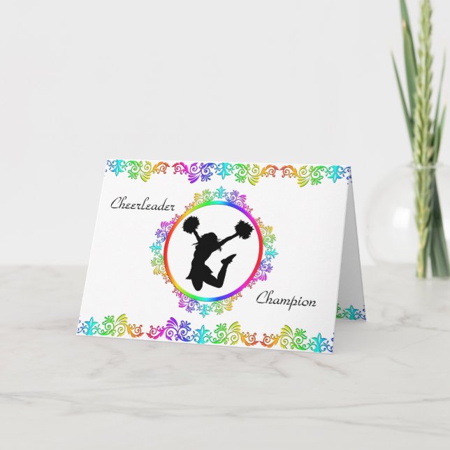 Stylischer Cheerleader Champion Inspiration Zitat  Karte (Vorderseite)