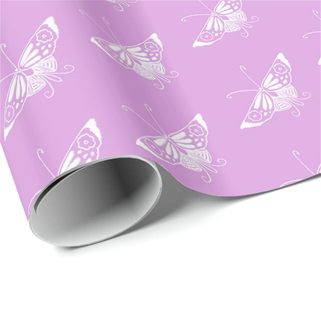 Stylischer Deko-Schmetterling - leichte Orchidee Geschenkpapier (Rolleneckpunkt)