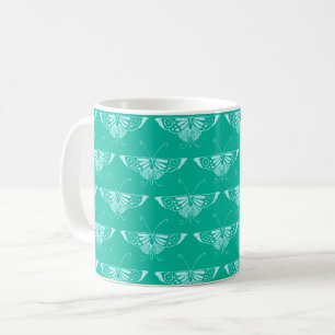 Stylischer Deko-Schmetterling - Türkis und Aqua Kaffeetasse