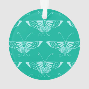 Stylischer Deko-Schmetterling - Türkis und Aqua Ornament