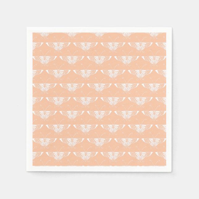 Stylischer Deko-Schmetterling - Weichpfirsich Serviette (Vorderseite)