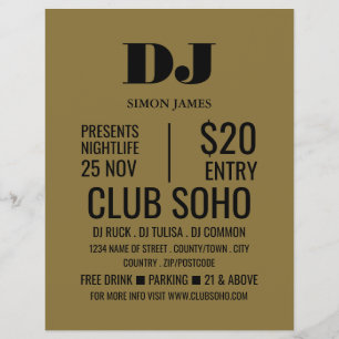 Stylischer DJ, Club-Event-Werbeflyer Flyer
